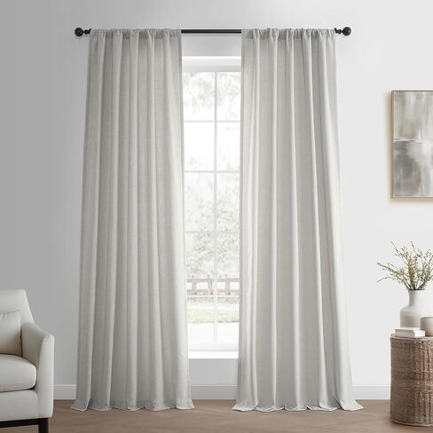 HPD Half Price Drapes Basic Faux Linen Curtains - 96 Inch Long Pair - 2 Panels - 50W x 96L - Natural Linen Curtain for Living Room, Bedroom, Dinning Room, Modern Farmhouse Drapes, Light Sand in Saudi Arabia