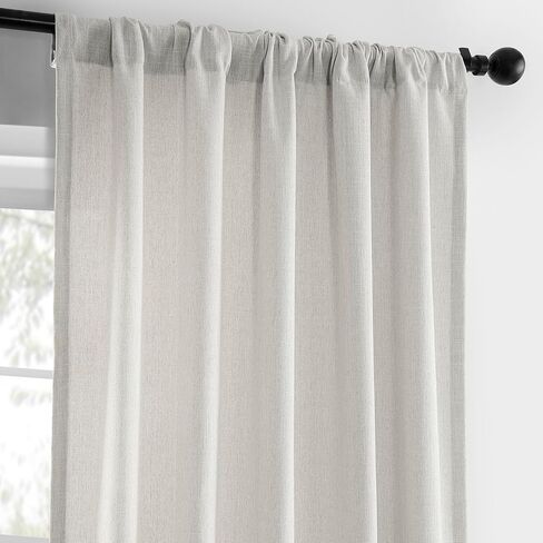 HPD Half Price Drapes Basic Faux Linen Curtains - 96 Inch Long Pair - 2 Panels - 50W x 96L - Natural Linen Curtain for Living Room, Bedroom, Dinning Room, Modern Farmhouse Drapes, Light Sand in Saudi Arabia