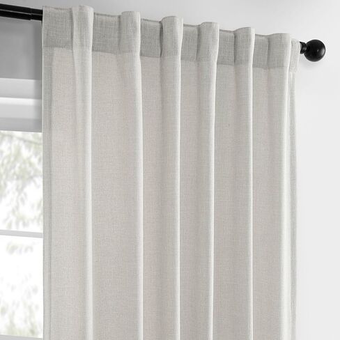HPD Half Price Drapes Basic Faux Linen Curtains - 96 Inch Long Pair - 2 Panels - 50W x 96L - Natural Linen Curtain for Living Room, Bedroom, Dinning Room, Modern Farmhouse Drapes, Light Sand in Saudi Arabia