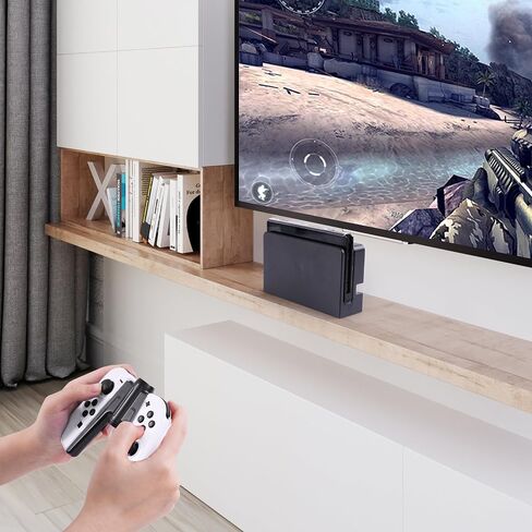 حافظة موهيرن نينتندو سويتش OLED قابلة للإرساء، حافظة واقية شفافة من البولي كربونات وغطاء مقبض Joy-Con ناعم من مادة TPU مع ملحقات Switch OLED، وواقي شاشة من الزجاج المقسى و6 أغطية لمقبض الإبهام in Saudi Arabia