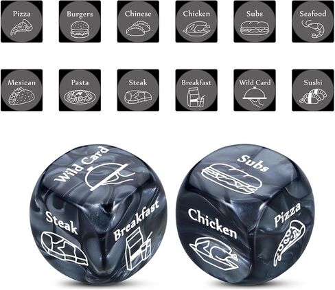 Food Dice Decider Anniversary Valentines Day Gifts for Her Him Couples Date Night Dice Birthday Gifts for Wife Husband Boyfriend Girlfriend Women Men Christmas Stocking Stuffers Whats for Dinner Dice in Saudi Arabia