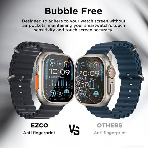 EZCO 6-Pack Screen Protector for Apple Watch Ultra 2 / Ultra 49mm, Tempered Glass Screen Cover Protection, Anti-Scratch, High Definition and Sensitivity in Kuwait