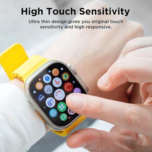 EZCO 6-Pack Screen Protector for Apple Watch Ultra 2 / Ultra 49mm, Tempered Glass Screen Cover Protection, Anti-Scratch, High Definition and Sensitivity in Kuwait