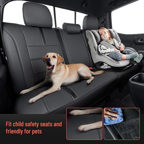 Super Cover® لأغطية مقاعد Toyota Tacoma، 2016-2021 2022 2023 لغطاء مقعد Tacoma، لأغطية مقاعد Tacoma الجلدية لطاقم الكابينة/ملحقات الكابينة المزدوجة مجموعة كاملة (لا تناسب الجيل الرابع من Tacoma) in Kuwait