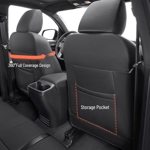 Super Cover® لأغطية مقاعد Toyota Tacoma، 2016-2021 2022 2023 لغطاء مقعد Tacoma، لأغطية مقاعد Tacoma الجلدية لطاقم الكابينة/ملحقات الكابينة المزدوجة مجموعة كاملة (لا تناسب الجيل الرابع من Tacoma) in Kuwait