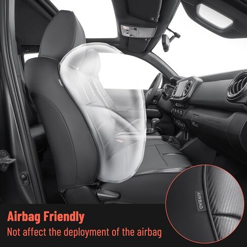 Super Cover® لأغطية مقاعد Toyota Tacoma، 2016-2021 2022 2023 لغطاء مقعد Tacoma، لأغطية مقاعد Tacoma الجلدية لطاقم الكابينة/ملحقات الكابينة المزدوجة مجموعة كاملة (لا تناسب الجيل الرابع من Tacoma) in Kuwait