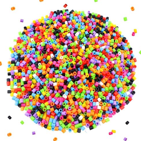 Assorted Fuse Beads Kit with Bead Tweezer Tool, 5 mm Multicolor Melty Beads for Arts and Crafts, 3000 Pcs in Saudi Arabia