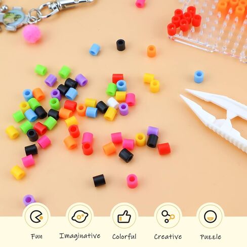 Assorted Fuse Beads Kit with Bead Tweezer Tool, 5 mm Multicolor Melty Beads for Arts and Crafts, 3000 Pcs in Saudi Arabia