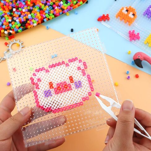 Assorted Fuse Beads Kit with Bead Tweezer Tool, 5 mm Multicolor Melty Beads for Arts and Crafts, 3000 Pcs in Saudi Arabia