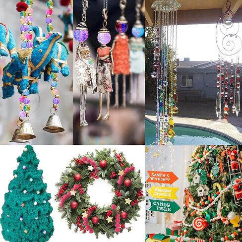 PH PandaHall 100pcs 10mm Crackle Beads 10 Color Glass Round Beads Crystal Beads for Summer Beading Friendship Bracelet Mother's Day Jewelry Making Christmas Tree Ornament in Saudi Arabia