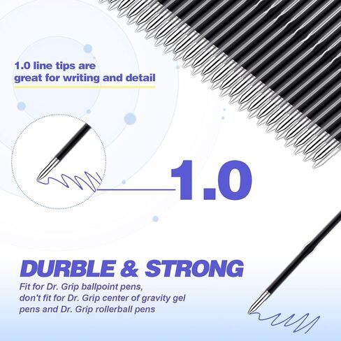 Zonon 30 Pieces Pen Refills Ink Ballpoint Pen Refill 3.9 Inch Replacement Ink Refill Bulk for Retractable Pens Office School Supplies, Medium Point(Black) in Kuwait