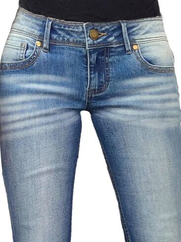Flamingals Butt Lifting Bootcut Jeans Stretchy Casual Spring Trendy Flare Leg Jeans for Women 2024 Soft Blue M in Saudi Arabia