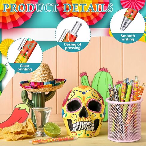 Leinuosen 72 جهاز كمبيوتر شخصى Cinco De Mayo Pen Cinco De Mayo Party Favors Mexican Fiesta Pens Bulk Fiesta Party Favors for Pinata الحشو Goodie Bag Stuffers الفصول الدراسية المكافآت Cinco De Mayo Party Favors in Saudi Arabia