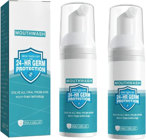 معجون أسنان رغوي، معجون أسنان مبيض، رغوة موس فائقة النعومة لتنظيف اللثة بعمق، للتنظيف العميق للثة، وإزالة البقع والنفس المنعش (2 × 30 مل) in Kuwait