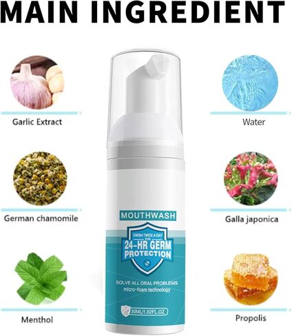 معجون أسنان رغوي، معجون أسنان مبيض، رغوة موس فائقة النعومة لتنظيف اللثة بعمق، للتنظيف العميق للثة، وإزالة البقع والنفس المنعش (2 × 30 مل) in Kuwait