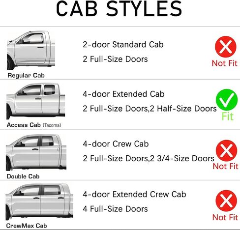 Lightronic WV192706 in-Channel Side Window Visor Deflector Rain Guard, Dark Smoke, 2-Pieces Set, Fits 2005-2015 Toyota Tacoma Access Cab in Saudi Arabia