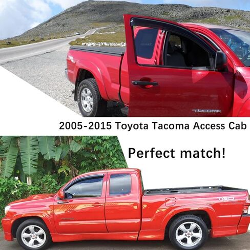 Lightronic WV192706 in-Channel Side Window Visor Deflector Rain Guard, Dark Smoke, 2-Pieces Set, Fits 2005-2015 Toyota Tacoma Access Cab in Saudi Arabia