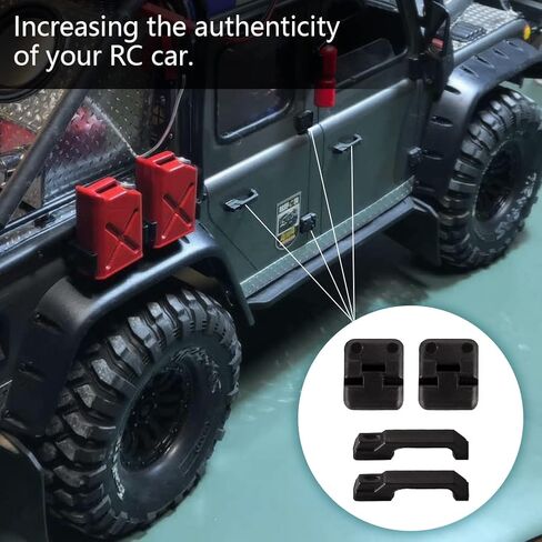 RC Car Door Handles, RC Car Door Hinge, RC Car Door Hinge & Door Handle for Traxxas TRX-4 1/10 RC Crawler (Black) in Kuwait