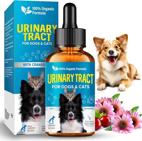 قطرات علاج التهاب المسالك البولية للحيوانات الأليفة، دواء التهاب المسالك البولية للقطط، علاج التهاب المسالك البولية للكلاب لصحة الكلى، تركيبة طبيعية لمنع حصوات الكلى وسلس البول، دعم التحكم في المثانة للكلاب والقطط 60 مل in Kuwait