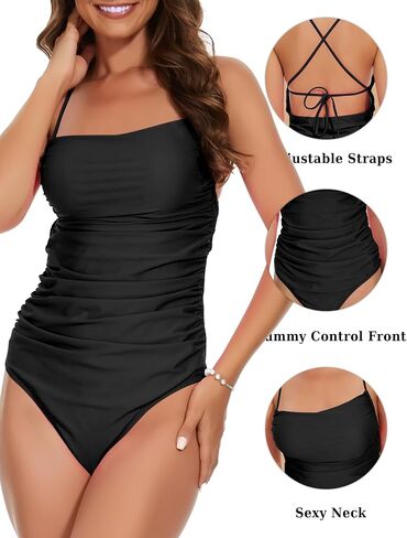 High Cut Thong One Piece Swimsuit Women Tummy Control Sexy, Slimming Ruched Bathing Suit for Women Swimwear in Saudi Arabia