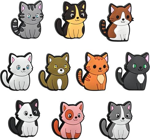 10Pcs Silicone Focal Beads for Pens, Funny Cats Silicone Bead Lovely Beadable Pen Supplies for Keychain Making DIY Gift Necklace Bracelet Jewelry in Saudi Arabia