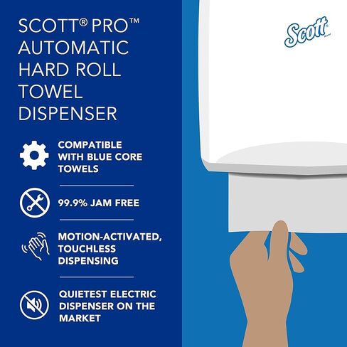 نظام توزيع المناشف الورقية الأوتوماتيكي من Scott Kimberly-Clark Pro (34349)، لمناشف Blue Core Scott® Pro Roll، أبيض، 1 / ​​علبة، 12.66 بوصة × 16.44 بوصة × 9.18 بوصة in Saudi Arabia