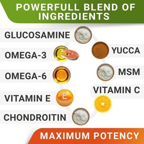 علاجات الجلوكوزامين من ستريللاب للكلاب - مكمل مشترك مع زيت السمك أوميغا 3 - كوندرويتين، MSM - مضغ قابل للحركة متقدم - الورك والمفاصل - لحم البقر - 120 قيراط - صنع في الولايات المتحدة الأمريكية in Kuwait