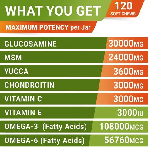 علاجات الجلوكوزامين من ستريللاب للكلاب - مكمل مشترك مع زيت السمك أوميغا 3 - كوندرويتين، MSM - مضغ قابل للحركة متقدم - الورك والمفاصل - لحم البقر - 120 قيراط - صنع في الولايات المتحدة الأمريكية in Kuwait