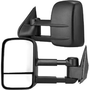 Towing Mirrors Compatible for 2007-2014 Chevy Silverado/GMC Sierra 1500 2500 HD 3500 HD Black Manual Folding Extendable Convex Lens Pair Set in Kuwait