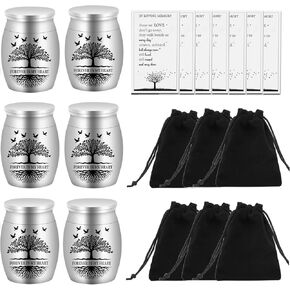 4 Set Small Urns for Ashes Tree of Life Cremation Urns 1.57 Inch Silver Ashes Keepsake Funeral Urn with Memorial Cards and Velvet Bag for Human/Pet Ashes-Forever in My Heart, AIOMOB4 in Saudi Arabia