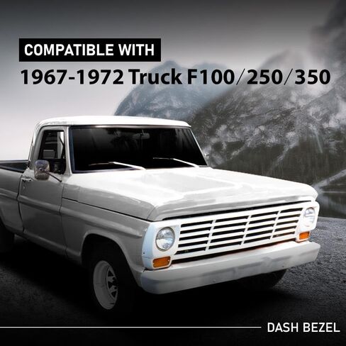 G-PLUS Dash Bezel Trim Compatible with Ford F100 F350 Truck 1967 1968 1969 1970 1971 1972 Chrome Dashboard Cover Panel in Saudi Arabia