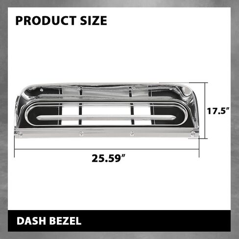 G-PLUS Dash Bezel Trim Compatible with Ford F100 F350 Truck 1967 1968 1969 1970 1971 1972 Chrome Dashboard Cover Panel in Saudi Arabia