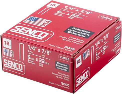 SENCO L11BABR 3/4" 18 Gauge 1/4" Crown Finish Staples, Galvanized Finish 1,000 Count Pack in Saudi Arabia