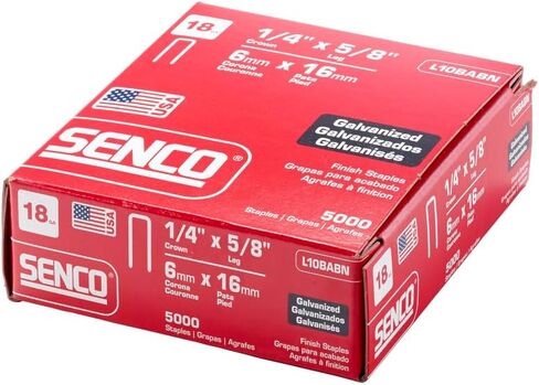 SENCO L11BABR 3/4" 18 Gauge 1/4" Crown Finish Staples, Galvanized Finish 1,000 Count Pack in Saudi Arabia