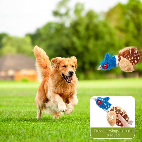 Dog Squeaky Toy Set – 4-Pack Durable Plush Duck, Pheasant, Goose for Small and Medium Dogs – Soft Bird Chew Toys with Crinkle Sound for Puppy Play, Interactive Training in Kuwait