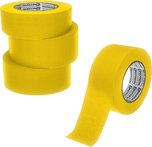 Professional Auto Body Painters Tape, Yellow, 1.41in x 60 yards/3 Rolls, Heat Resistant, No Residue, UV & Moisture Resistant, Ideal for Auto Body Painting, Cars, Trucks, Motorcycles in Saudi Arabia