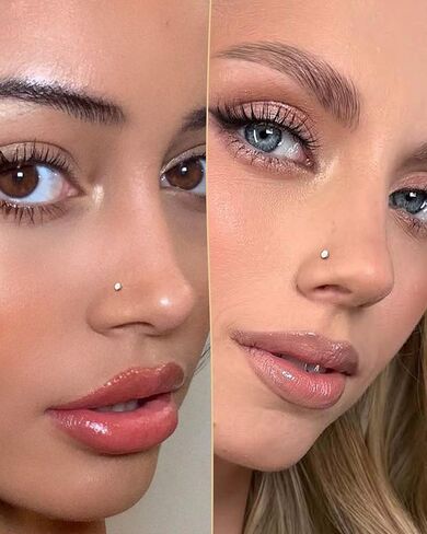 COCHARM 925 Sterling Silver Nose Stud 20g Flat Round Nose Ring Stud L Shaped Nose Piercing Stud Flat Top 2MM 3MM Nostril Piercing Jewelry for Women in Saudi Arabia