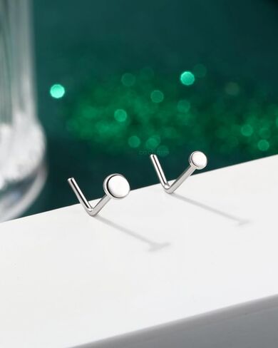 COCHARM 925 Sterling Silver Nose Stud 20g Flat Round Nose Ring Stud L Shaped Nose Piercing Stud Flat Top 2MM 3MM Nostril Piercing Jewelry for Women in Saudi Arabia