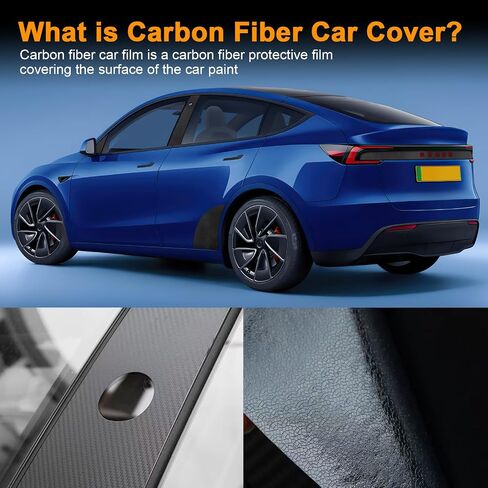 for 2025 Tesla Model Y Juniper PPF Precut Car Paint Protective Film Self Adhesive PET Car Wrap Film Scratch Protector Exterior Accessories Black (Carbon Fibre, B Pillar) in Saudi Arabia