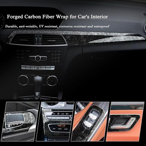 Forged Carbon Fiber Vinyl Wrap for Cars, High Gloss Crushed Stone Car Wrap Vinyl Roll, PVC Self-Adhesive DIY Auto Sticker Decal (Silver, 1ft x 5ft) in Saudi Arabia