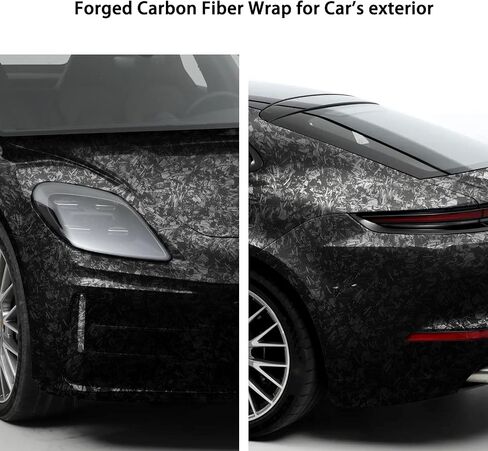 Forged Carbon Fiber Vinyl Wrap for Cars, High Gloss Crushed Stone Car Wrap Vinyl Roll, PVC Self-Adhesive DIY Auto Sticker Decal (Silver, 1ft x 5ft) in Saudi Arabia
