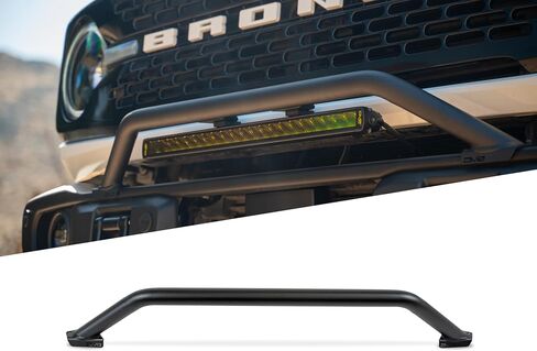 DV8 Offroad Capable Bull Bar for 2021-2025 Ford Bronco | Designed for The Capable Front Bumper | Compatible w/ (1) 13-20" Light Bar or 3" Pod Lights | Adjustable & Removable Light Tabs | Steel in Saudi Arabia