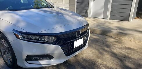 KUAFU 3pcs Front Grille & Eyelid Cover Set Compatible for 2018-2020 Honda Accord 10th Gen Sedan, Glossy Black ABS Upper Grille, Bumper Lip & Trim Molding in Saudi Arabia