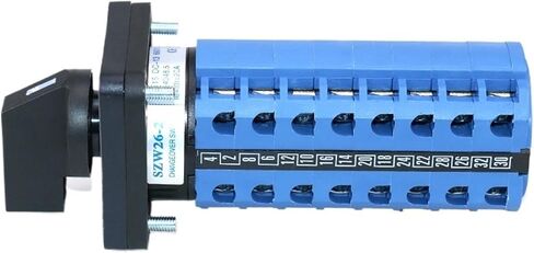 SZW26/LW26-20 3 Position 8 Phase 32 Terminals 20A Silver Contact Universal Rotary Changeover Switch 64X64 48X48 mm Panel(1 0 2 Panel 48X48mm) in Saudi Arabia