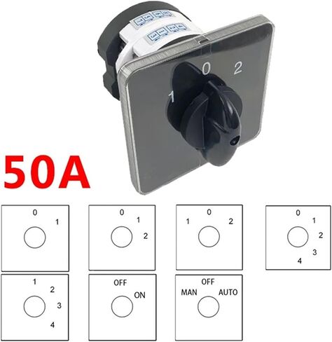 50A 2 POLES 8 Terminals Rotary Cam Switch Universal Showver Select interruptor Positional Operationals ymz12-50/2 (0-1) in Saudi Arabia