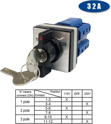 LW26-32F مع مفتاح ثلاثة موضع القفل النقل العالمي 32A 690V تبديل الطاقة المزدوج محرك العكس in Kuwait