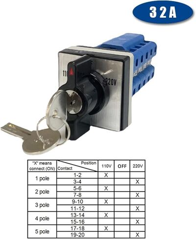 LW26-32F مع مفتاح ثلاثة موضع القفل النقل العالمي 32A 690V تبديل الطاقة المزدوج محرك العكس in Kuwait