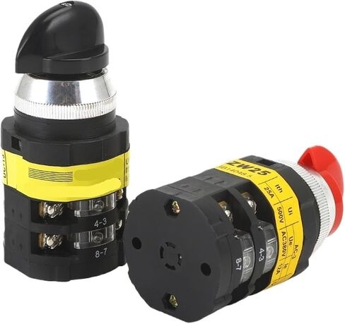 1PCS SZW25-30D/2 25A لوحة مقبض أسود أحمر ثلاثة موضع اثنين من مفتاح CAM ROTARY CATAIN in Saudi Arabia