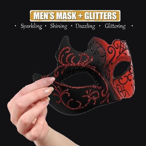 Masquerade Mask for Couple Men Venetian Mask for Halloween Lace Masque Costume Eyemask Party Prom Ball Mardi Gras in Kuwait