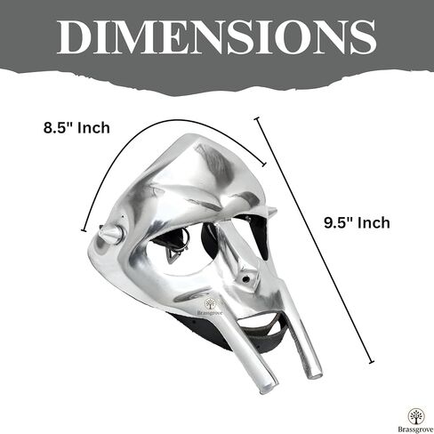 MF Doom Mask Silver Medieval Roman Gladiator Face Mask | 18 جرام قناع الفولا in Saudi Arabia